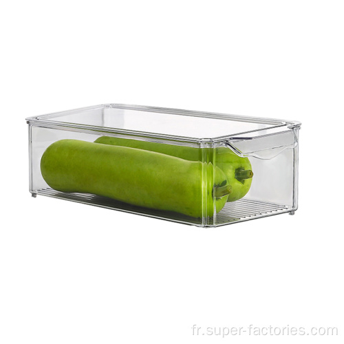 Organisateur de réfrigérateur transparent en plastique pour stocker les aliments